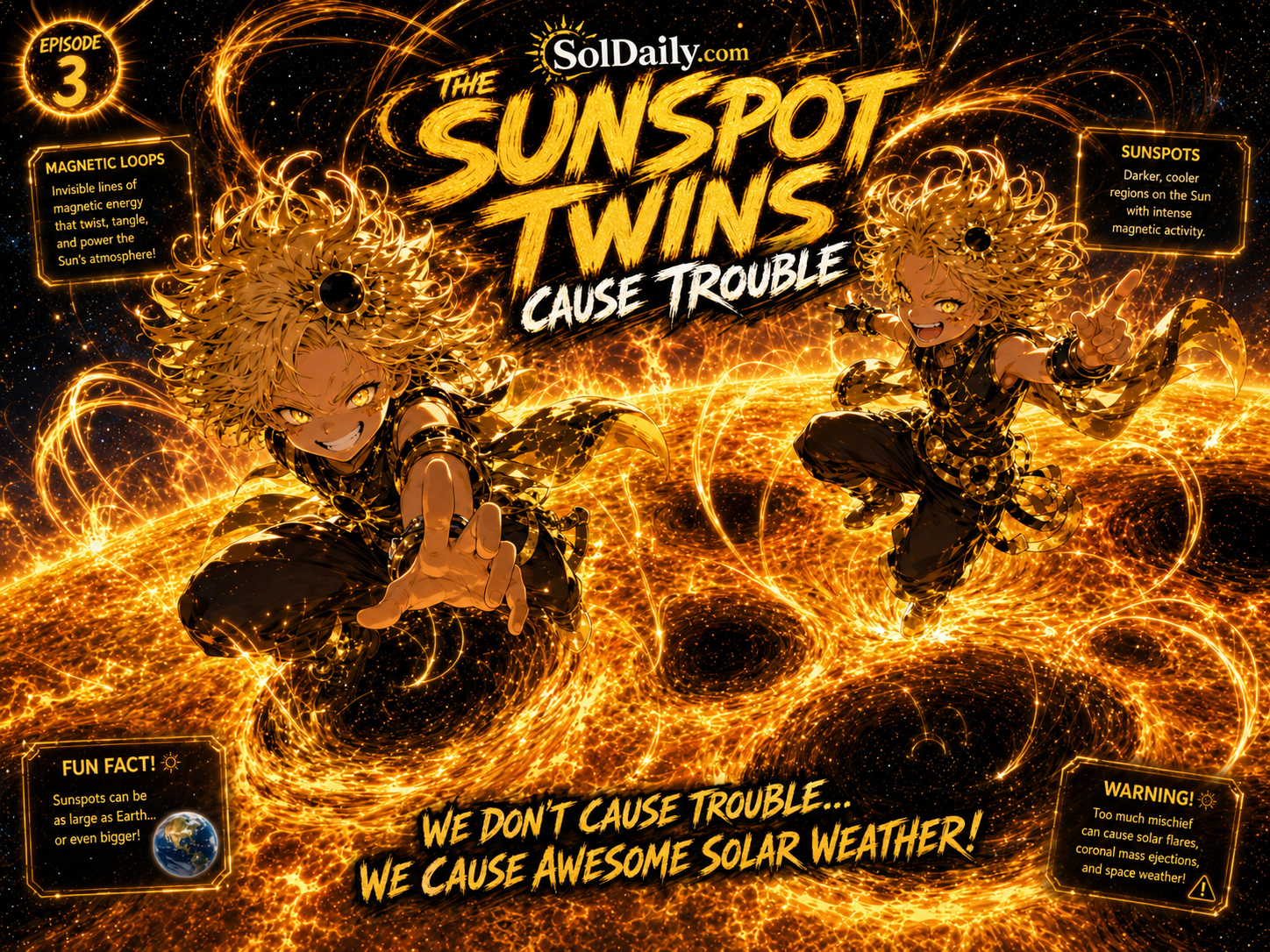 The Sunspot Twins causing magnetic mischief on the Sun