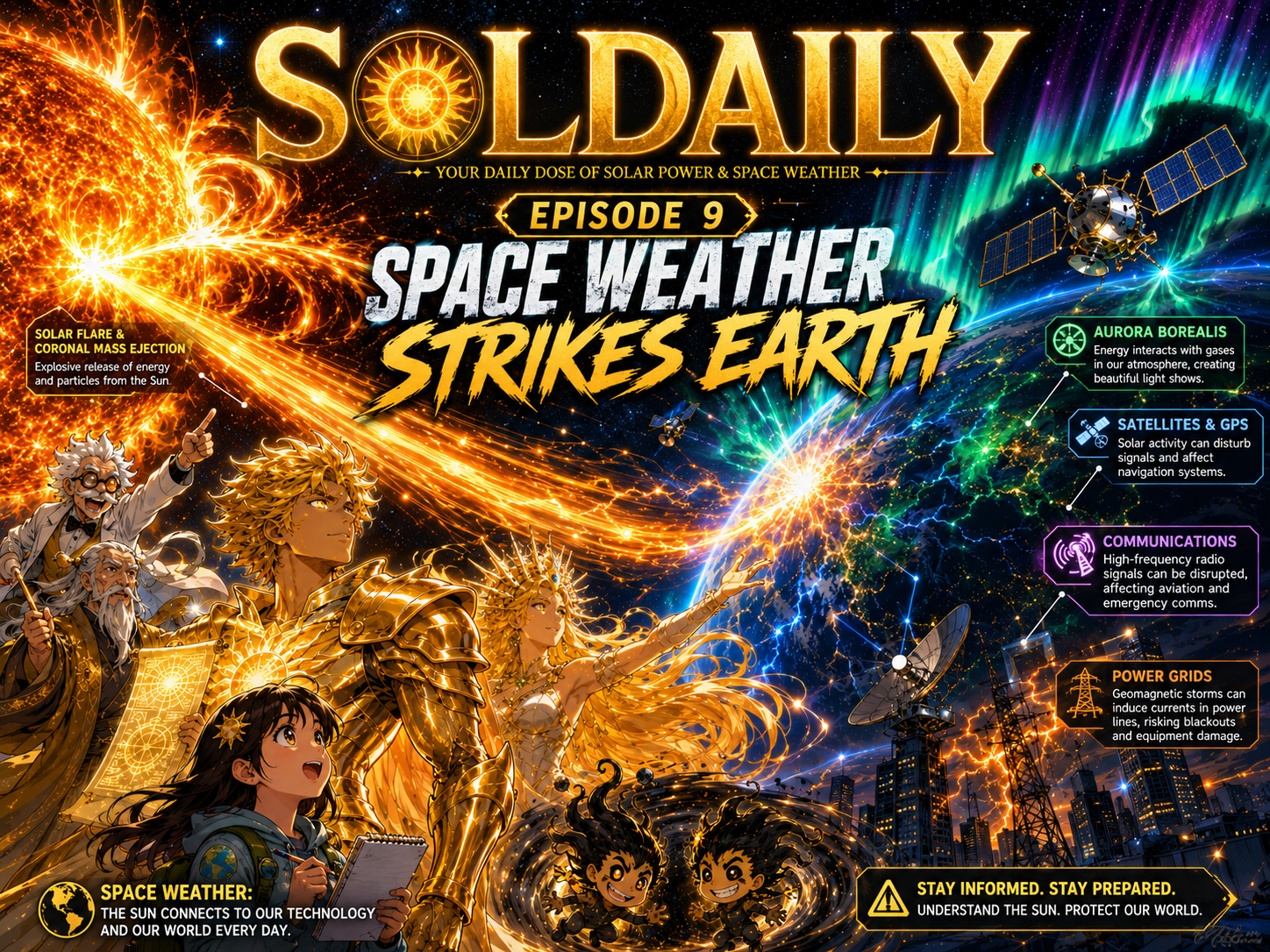 Earth Girl Terra watching space weather interact with Earth’s magnetic field
