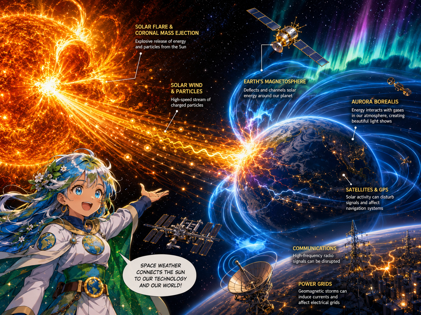 Space weather Earth impact