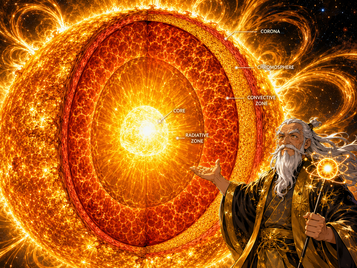 Cross section of the Sun